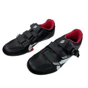 PELOTON PL-SH-B-45 Black Leather Low Top Cycling With Cleat Shoes Size 39 / US 8